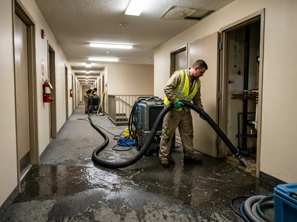multi-unit-apartment-hallway-f-005 — frequently asked questions, Emergency Burst Pipe Water Extraction & Removal in Gilberts…